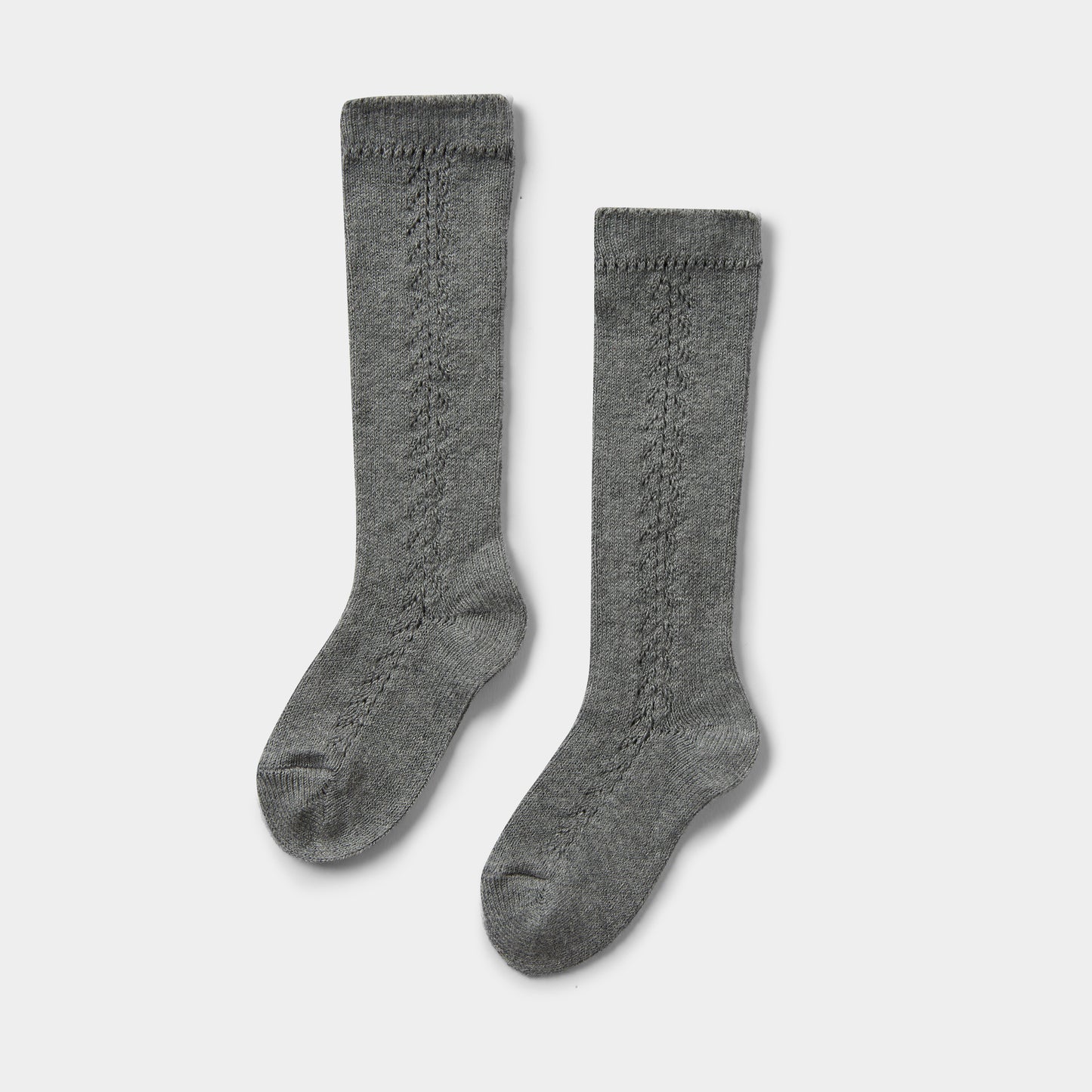 Warm Cotton Knee Socks with Side Openwork